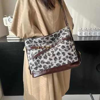 Женская сумка Amy Rabbit 2024 года, новый тренд, мода, простая повседневная клетчатая сумка с текстурированной ручкой через плечо 35*12*30