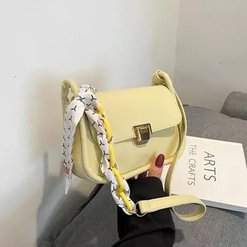 Женская сумка Amy Rabbit, ранняя весна, новая модная текстура, универсальный однотонный шелковый шарф, сумка через плечо, маленькая квадратная сумка белый