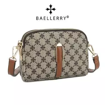 Женская сумка Baellerry с монограммой в европейском и американском стиле с двойной молнией через плечо, модная маленькая сумка на одно плечо