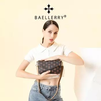 Женская сумка Baellerry в европейском и американском стиле с клапаном и застежкой-молнией. Универсальная сумка через плечо. Модная сумка с монограммой.