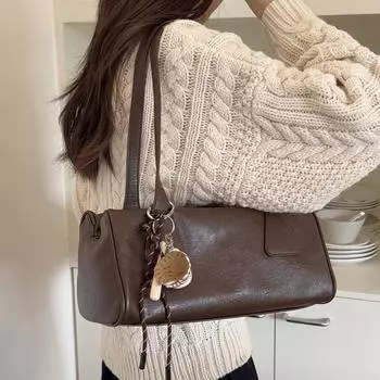 Женская сумка-багет осень-зима, винтажная, универсальная, для поездок на работу, повседневная, через плечо, подмышечная сумка