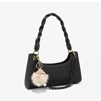 Женская сумка-багет, сумка подмышки, женская сумка на плечо, сумка-цепочка, подарок ко Дню Святого Валентина, ширина 28 см, высота 6 см, высота 17 см белый