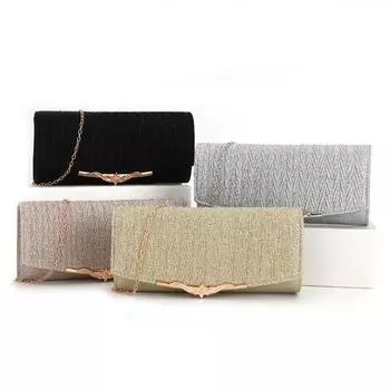 Женская сумка, банкетная сумка, клатч, плиссированная металлическая сумка, свадебная и вечерняя сумка шампанского