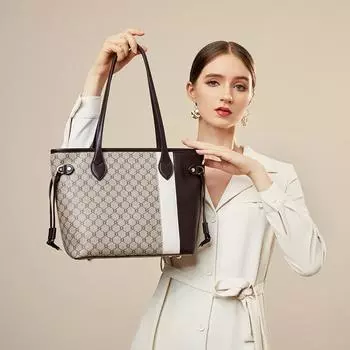 Женская сумка Baobao, новинка 2023 года, модная сумка-тоут на одно плечо, ретро-панель, большая вместительная сумка с принтом для женщин M