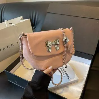 Женская сумка Baobao, новинка 2024 года, женская сумка через плечо на одно плечо, модная и универсальная маленькая квадратная сумка, корейская версия кошелька с бантом, пользователи сети