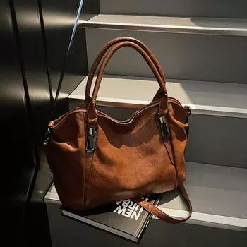 Женская сумка, большая ручная кладь, модная, большая вместимость, повседневная, для мам, одно плечо, косая сумка Span чёрный