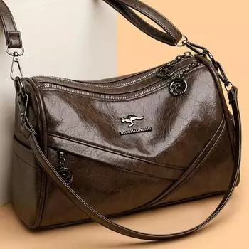 Женская сумка Большая вместимость Сумка-подушка через плечо Сумка для путешественников через плечо чёрный