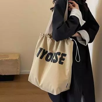 Женская сумка Большая вместительная сумка через плечо с буквенным принтом Большая сумка бежевый