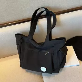 Женская сумка, большая вместительная сумка для покупок, сумка на плечо с несколькими внешними карманами, студенческая ежедневная сумка на молнии для поездок на работу