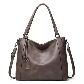 Женская сумка Большая вместительная сумка-тоут Мягкая сумка подмышкой Повседневная женская сумка через плечо для поездок на работу серый