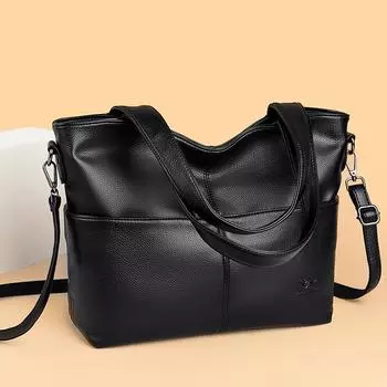 Женская сумка большой емкости для мам среднего возраста, сумка через плечо, женская модная сумка через плечо чёрный
