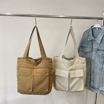 Женская сумка большой емкости Messanager Bag Student Hand Shoulder Bag Class бежевый