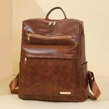 Женская сумка большой емкости модный простой рюкзак для отдыха и путешествий для женщин чёрный