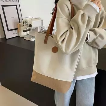 Женская сумка большой емкости с цветными блоками Patchowrk сумка через плечо пригородная большая сумка чёрный