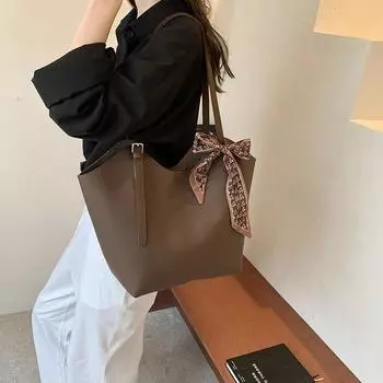 Женская сумка большой вместимости, элегантная и простая сумка на одно плечо, сумка-ведро, сумка-упаковка, новая