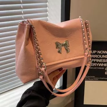 Женская сумка большой вместимости для отдыха, новинка 2024 года, универсальная сумка высокого качества с цепочкой на одно плечо, модная сумка для подмышек