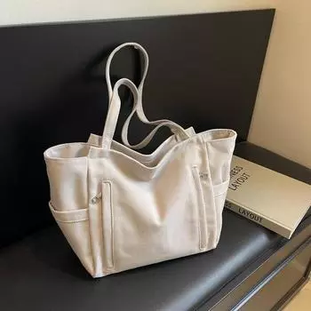 Женская сумка большой вместимости. Классная сумка через плечо для поездок на работу. чёрный