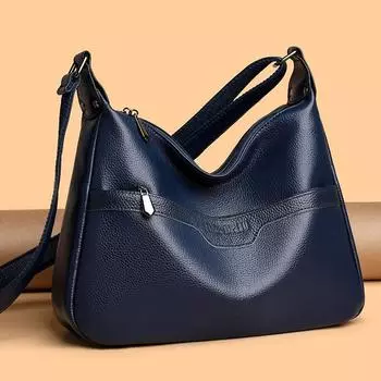 Женская сумка большой вместимости, материнская сумка среднего возраста, сумка через плечо из мягкой кожи чёрный