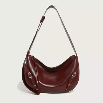 Женская сумка большой вместимости, на плечо, сумка-мессенджер, подмышечная сумка для поездок на работу, сумка-тоут, из мягкой искусственной кожи, мягкая кожа бордовый