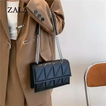 Женская сумка большой вместимости осенняя новая модная и простая сумка через плечо ромб иностранный стиль толстая цепь корейская версия модная сумка-мессенджер Without zipper interlayer розовый