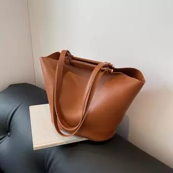 Женская сумка большой вместимости, осенняя универсальная новинка 2023 года, модная и простая сумка через плечо с текстурой для классной городской сумки-тоут