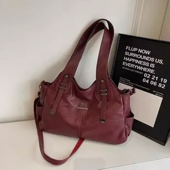 Женская сумка большой вместимости, сумка для мам среднего возраста, сумка-тоут подмышкой чёрный