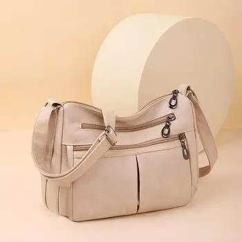 Женская сумка большой вместимости, сумка на одно плечо, новая минималистичная женская сумка с несколькими отделениями, сумка через плечо 28x10x12cm чёрный