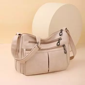 Женская сумка большой вместимости, сумка на одно плечо, новая городская минималистичная женская сумка с несколькими отделениями, материнская сумка, сумка через плечо 28x10x22cm чёрный