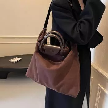 Женская сумка большой вместимости, высококачественная женская сумка 2024 года, новая ретро-сумка, сумка-мессенджер для поездок на работу, прилив