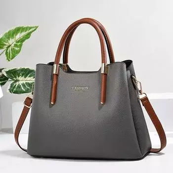 Женская сумка большой вместимости, женская сумка, новый стиль, женская сумка, текстурированная на плечо, большая сумка серый