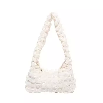 Женская сумка Bubble Grid Маленькая квадратная сумка Модная сумка через плечо Большая вместительная сумка Niche Универсальная сумка подмышкой белый