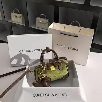 Женская сумка Caeisl & Kciel Сумка-подушка Бостон Женская 2025 Новое поступление Тренд Легкая роскошь Меньшинство Причудливая сумка-мессенджер Green