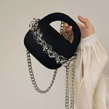 Женская сумка Цепи Hasp Сумки на плечо Сумки через плечо Solid Девушки Сумка Универсальная