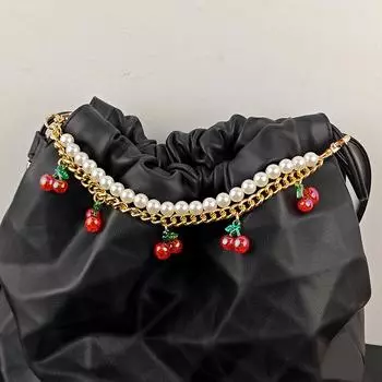 Женская сумка цепочка ювелирные изделия пластиковые модные аксессуары имитация вишни прохладный двухслойный сладкий сплав личность декоративный
