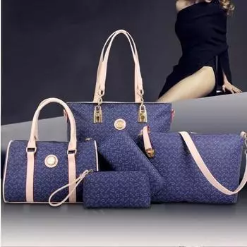 Женская сумка через плечо, 6 шт./компл., женские сумки на плечо, роскошные сумки-тоут, кожаный дизайн, клатч, модный кошелек бежевый