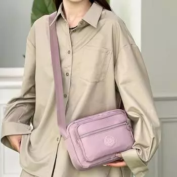 Женская сумка через плечо, большая вместимость, с несколькими отделениями, застежка-молния, регулируемый плечевой ремень темно-синий