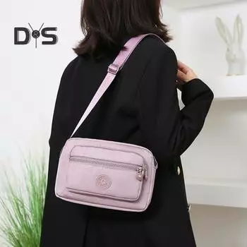 Женская сумка через плечо, большая вместимость, с несколькими отделениями, застежка-молния, регулируемый плечевой ремень, устойчивый к брызгам, для повседневных путешествий, офиса, вечеринок, слинг темно-синий