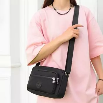 Женская сумка через плечо, большая вместимость, с несколькими отделениями, застежка-молния, регулируемый плечевой ремень, устойчивая к брызгам, для повседневных поездок, офиса, слинг-сумка темно-синий