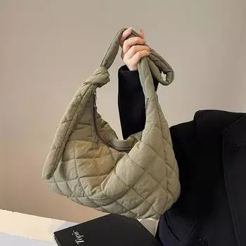 Женская сумка через плечо, большая вместимость, сумка подмышкой, однотонная сумка-мессенджер бежевый