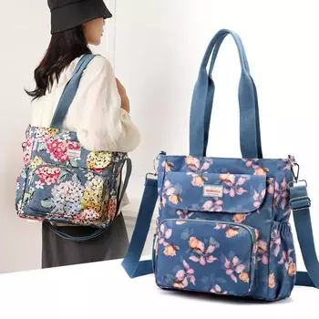Женская сумка через плечо, большая вместимость, водоотталкивающая, легкая, с принтом, сумка для мам