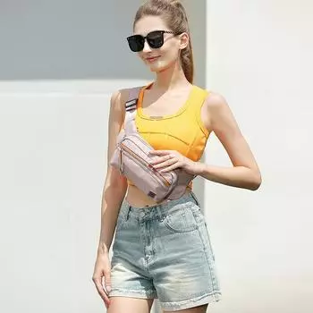 Женская сумка через плечо, большая вместимость, сумка через плечо, водоотталкивающая нейлоновая, легкая поясная сумка, многофункциональная нагрудная сумка для верховой езды хаки