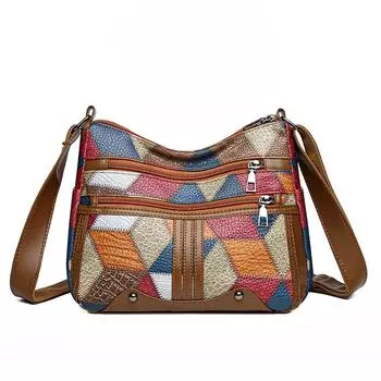 Женская сумка через плечо, большая вместительная сумка для мамы, мягкая кожаная сумка среднего возраста, сумка для мобильного телефона кофейный