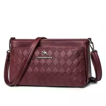 Женская сумка через плечо, большая вместительная сумка через плечо, сумка для матери из искусственной кожи, маленькая квадратная сумка, сумка для мобильного телефона фиолетовый