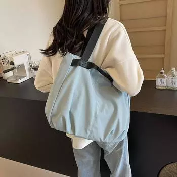 Женская сумка через плечо, большая вместительная сумка, однотонная сумка-тоут, сумка под мышками бежевый