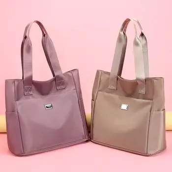 Женская сумка через плечо, большая вместительная сумка из нейлона для мам чёрный