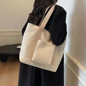 Женская сумка через плечо, большая вместительная сумка-тоут, студенческая сумка белый