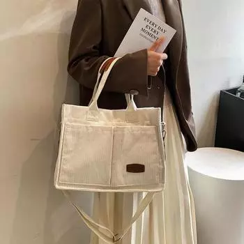 Женская сумка через плечо большой емкости с несколькими карманами, регулируемый ремень, сплошной цвет, портативная чашка для воды, книга, косметическая сумка для хранения, сумка на плечо чёрный