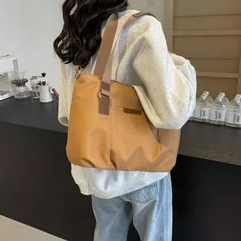 Женская сумка через плечо большой емкости, холщовая сумка через плечо, студенческая сумка для занятий чёрный