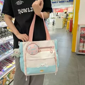 Женская сумка через плечо большой емкости, школьная сумка, сумка для учебников, сумка через плечо красный