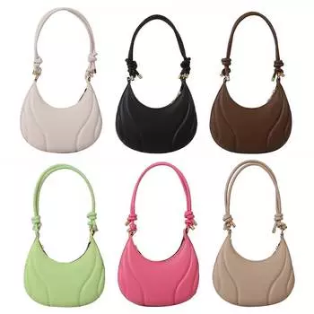 Женская сумка через плечо большой емкости PU сумка подмышкой однотонная для офиса и путешествий бежевый